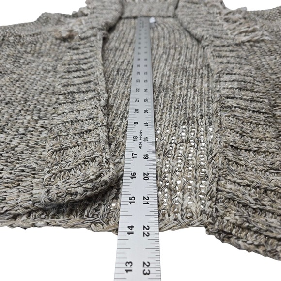 Chico's Crochet Open Front Shawl Frontal Feathery Sparkle Fringe Size 2 - Picture 7 of 9